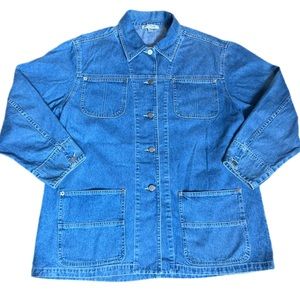Vintage Karen Kane Barn Chore Work Jean Jacket Sz L